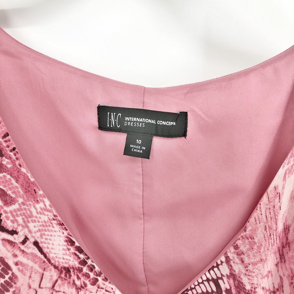 INC International Concepts Maxi Dress Size 10 Pink Chiffon Snake Print NWT - Picture 8 of 12